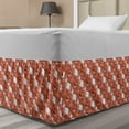 thumbnail image 1 of Wildflower Bed Skirt, Summer Blossoming Peony Flowers Engraved Design Repetition, Elastic Bedskirt Dust Ruffle Wrap Around for Bedding Decor, 4 Sizes, Burnt Sienna Salmon, by Ambesonne, 1 of 2