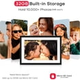 thumbnail image 5 of Digital Picture Frame, 10.1 inch Frameo Digital Frame WiFi, 1280 * 800 IPS  Touchscreen, 32GB Storage,  Share Photo Video, Gifts for Mom, House Warming (10.1" Black Woodgrain 32GB), 5 of 6