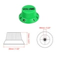 thumbnail image 2 of Speed Control Knobs 6mm ID 1 Volume 2 Tone Top Hat Guitar Bell Knobs Plastic Green with Black Characters, 2 of 6