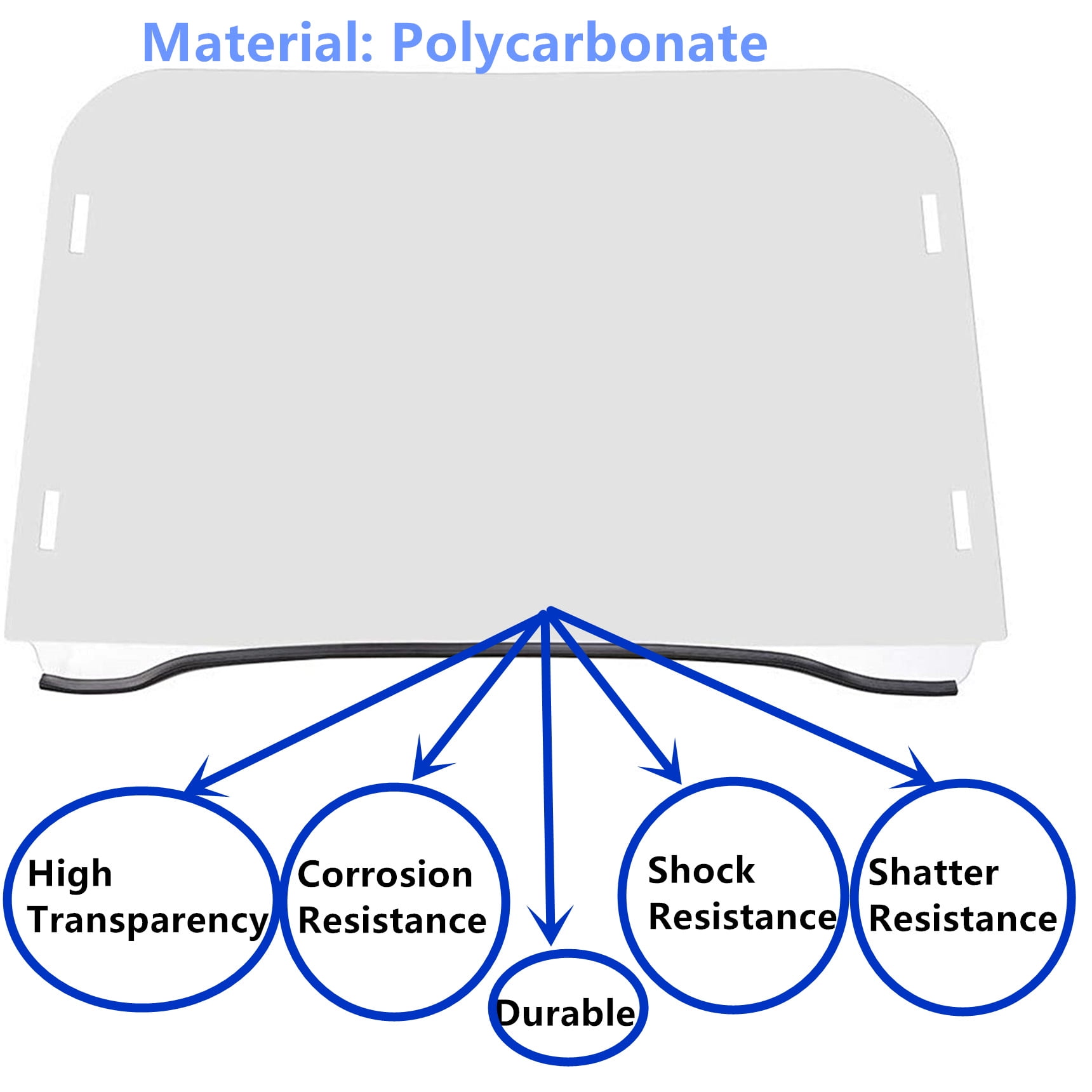 Genrics UTV Full Windshield Polycarbonate For 2008-2014 Polaris RZR 570 800S 800 XP 900