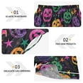 thumbnail image 3 of Women's Silk Pajama Shorts Halloween Pumpkins Glittery Stars Bats Neon Pajama Shorts Women's Casual Pajama Shorts with Pockets, 3 of 6