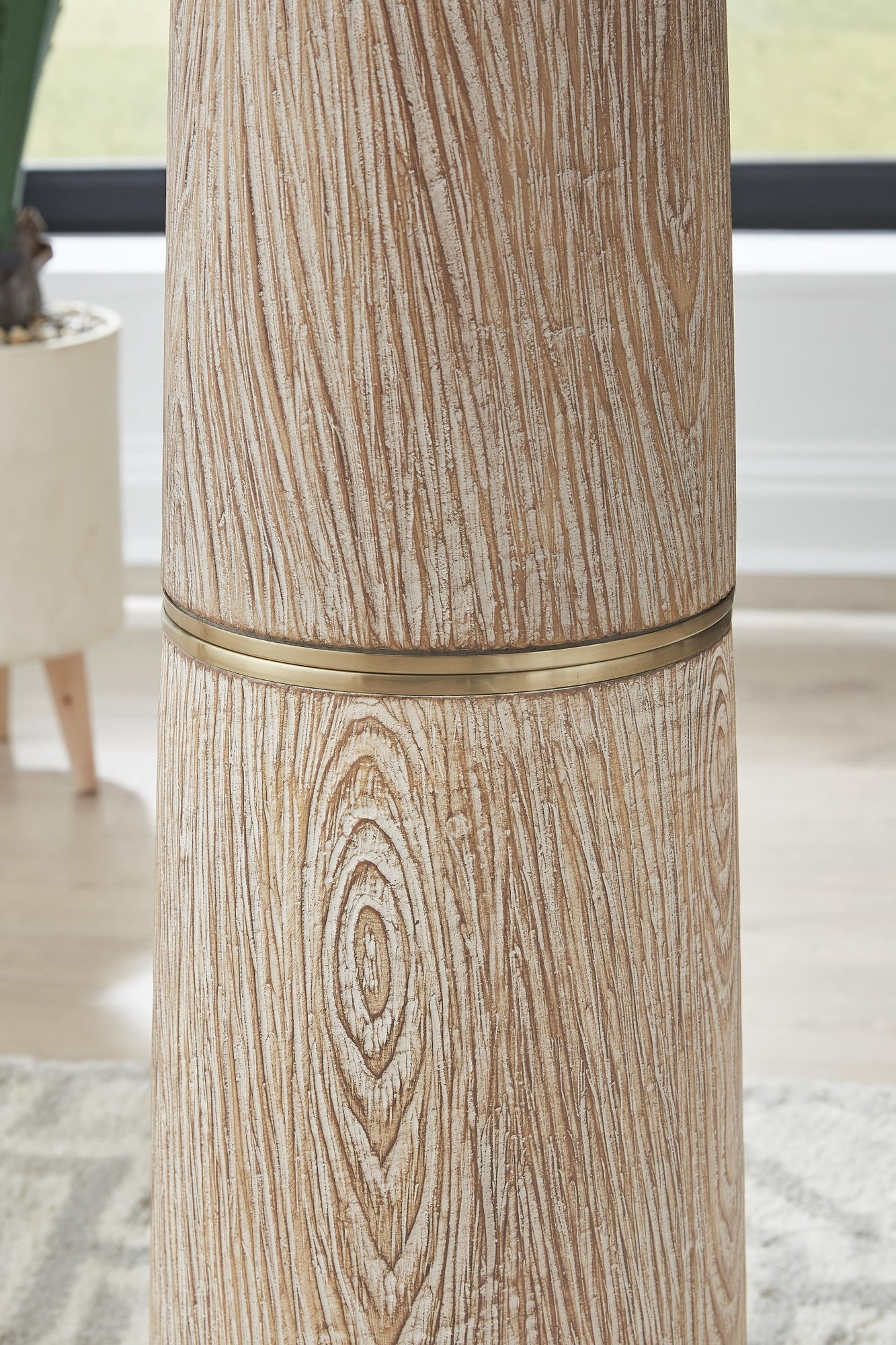 Signature Design by Ashley Gasparleigh Floor Lamp, Polyresin and Metal, 3-Way Switch, Brown and Gold Finish