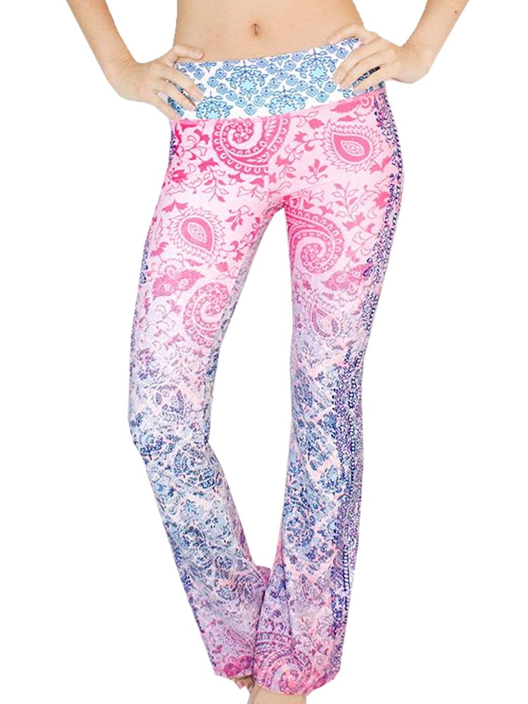 patterned yoga pants flare