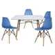 thumbnail image 1 of Comedor Oslo Rectangular Blanco para 4 Personas Sillas Oslo Azul, 1 of 8