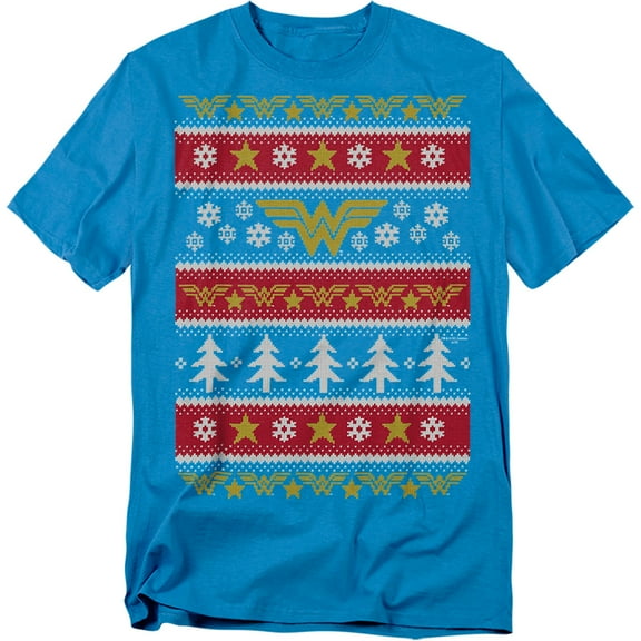 DC Comics Wonder Woman T-Shirt Wonder Woman Christmas Sweater Unisex Graphic Tee For Men & Women Turquoise 