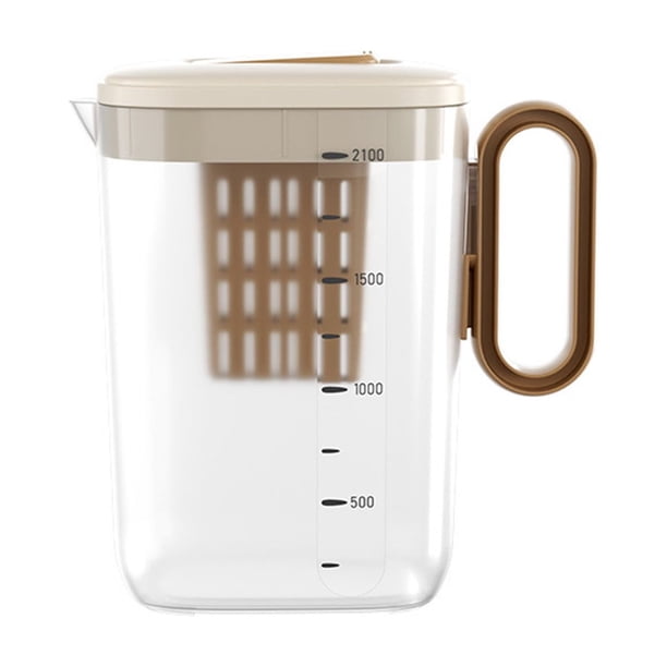 Jarra de agua de gran capacidad para refrigerador con grifo dispensador de agua fría para refrigerador 16 x 8.6 pulgadas Recipiente de plástico para bebidas con tapa a prueba de fugas Jarra infusora