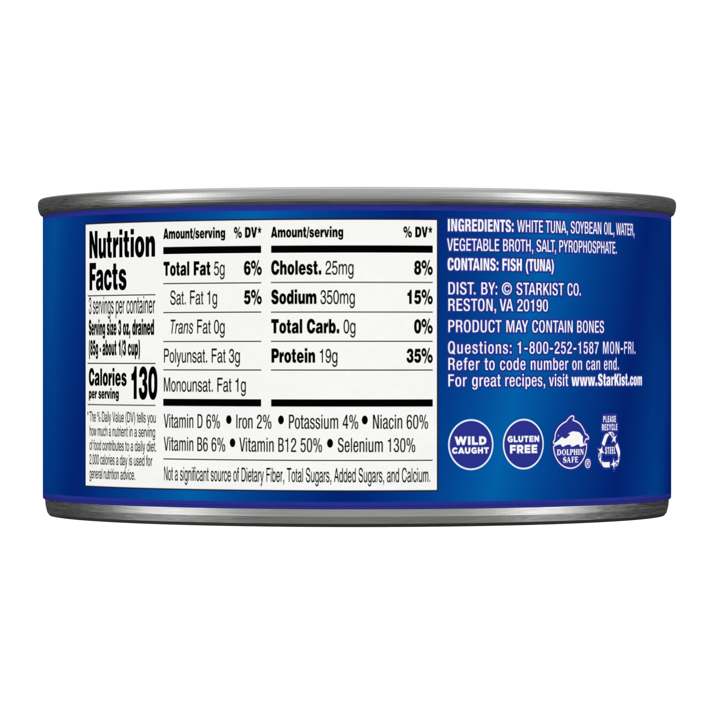 (12 pack) StarKist Solid White Albacore Tuna in Oil, 19g Protein, 12 oz Can