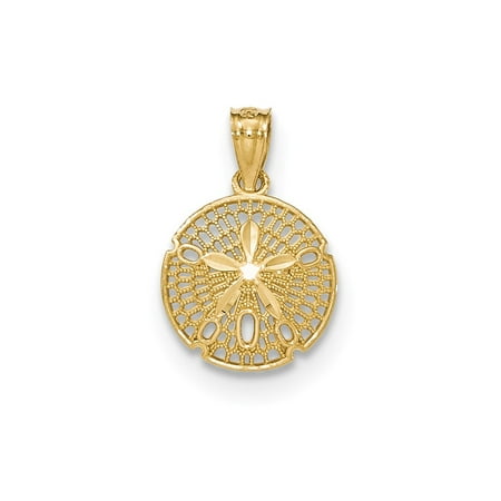 14k Yellow Gold Polished Filagree Sanddollar Pendant