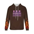 thumbnail image 5 of Xfvqtps Men Casual Fashion Printed Pullover Drawstring Long Sleeve Hooded Sweatshirts Coffee, 5 of 5