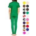 thumbnail image 3 of Stretch Is Comfort Girl's Short Sleeve Crew Neck and Leggings Set Kelly Green 16, 3 of 3