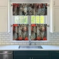 thumbnail image 3 of Kitchen Curtains 24 Inch Short - 3 Panel Set, Rod Pocket Window Curtain with Tropical Leaf Botanical Print, 100% Polyester for Farmhouse, Cafe, Kitchen, Bedroom, Easy Wash, 3 of 6