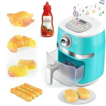 Kids Play Kitchen Set, Toy Air Fryer Set, Chef Pretend Play Including Color Changing Food, Cooking Toys with Sound&Light for Boys Girls 3 4 5 6
