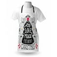 thumbnail image 3 of Joy Apron Abstract Christmas Tree Pattern with a Tree Topper Curlicues Swirled Lines, Unisex Kitchen Bib Apron with Adjustable Neck for Cooking Baking Gardening, Dark Coral Black White, by Ambesonne, 3 of 3