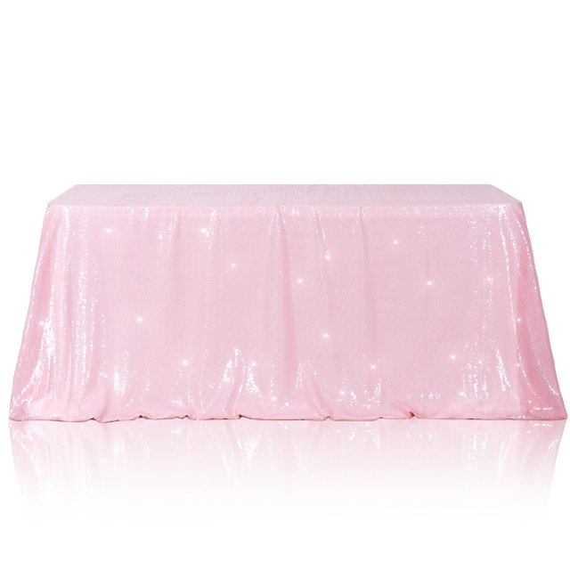 Mantel de lentejuelas Poise3eHome, color rosa, 228 x 335 cm, rectangular