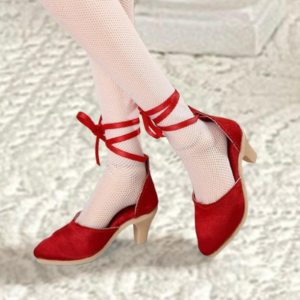 Zapatos de tacón alto a escala 1/4, sandalias de muñeca, zapatos