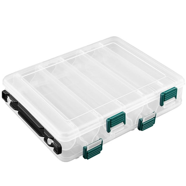Kmbangi Fishing Tackle Box with 12 Compartments Independent Latch Tool