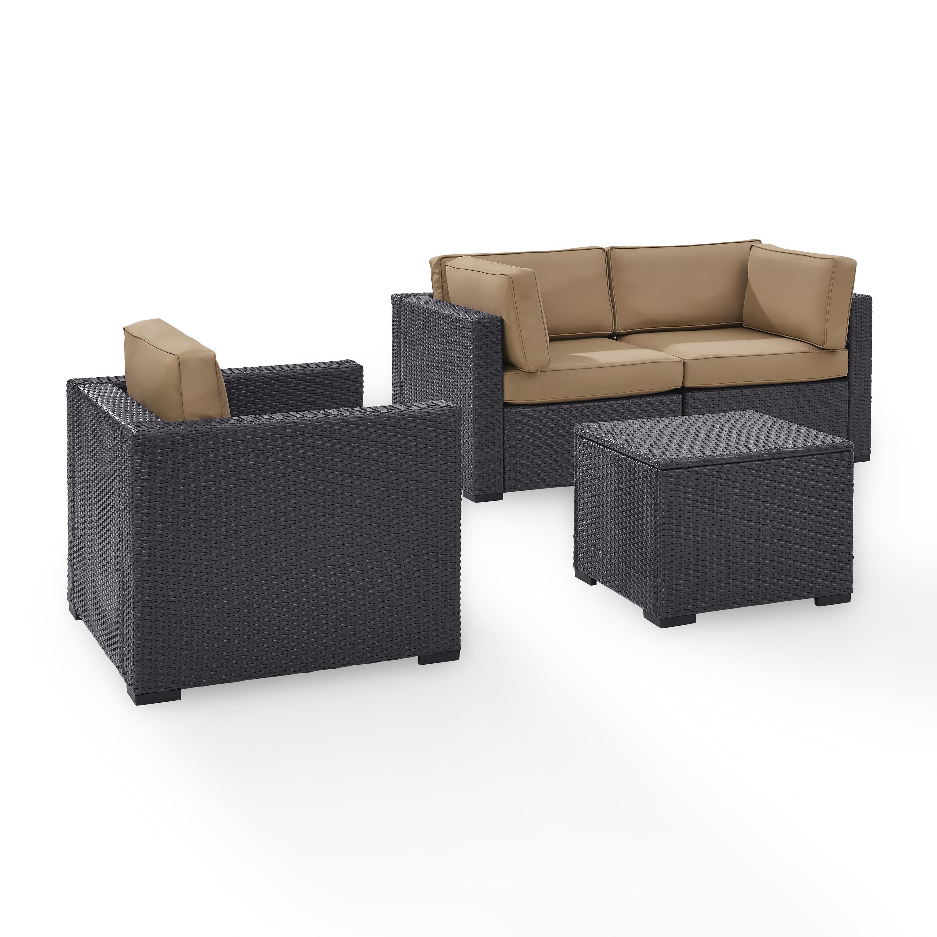 Crosley Furniture Biscayne 4 Piece Metal Patio Sofa Set in Brown/Mocha - image 2 of 4