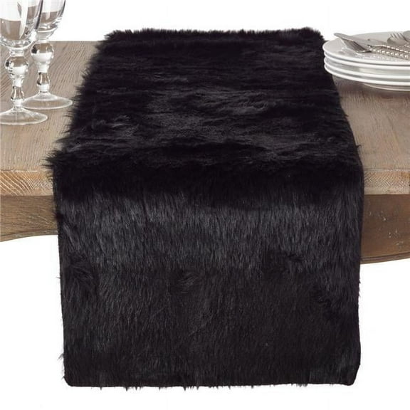 Saro Lifestyle Faux Fur Design Topper Table Runner