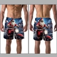 thumbnail image 3 of luoweisi Men's Beach Shorts Quick Dry Swim Trunks with Mesh Lining Santa Claus Motorcycle S, 3 of 5
