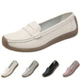 thumbnail image 2 of CPNG Women's Casual Soft Genuine Leather Flats Shoes Slip On Lightweight Tendon Sole Casual Shoes Loafers Slip-Ons Softsole Driving Walking Boat Shoes, 2 of 8