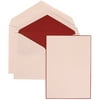 JAM Paper Wedding Invitation Set, Large, 5 1/2 x 7 3/4, Bright Border Set, Crimson Red Card with Crimson Red Lined Envelope, 100/pack