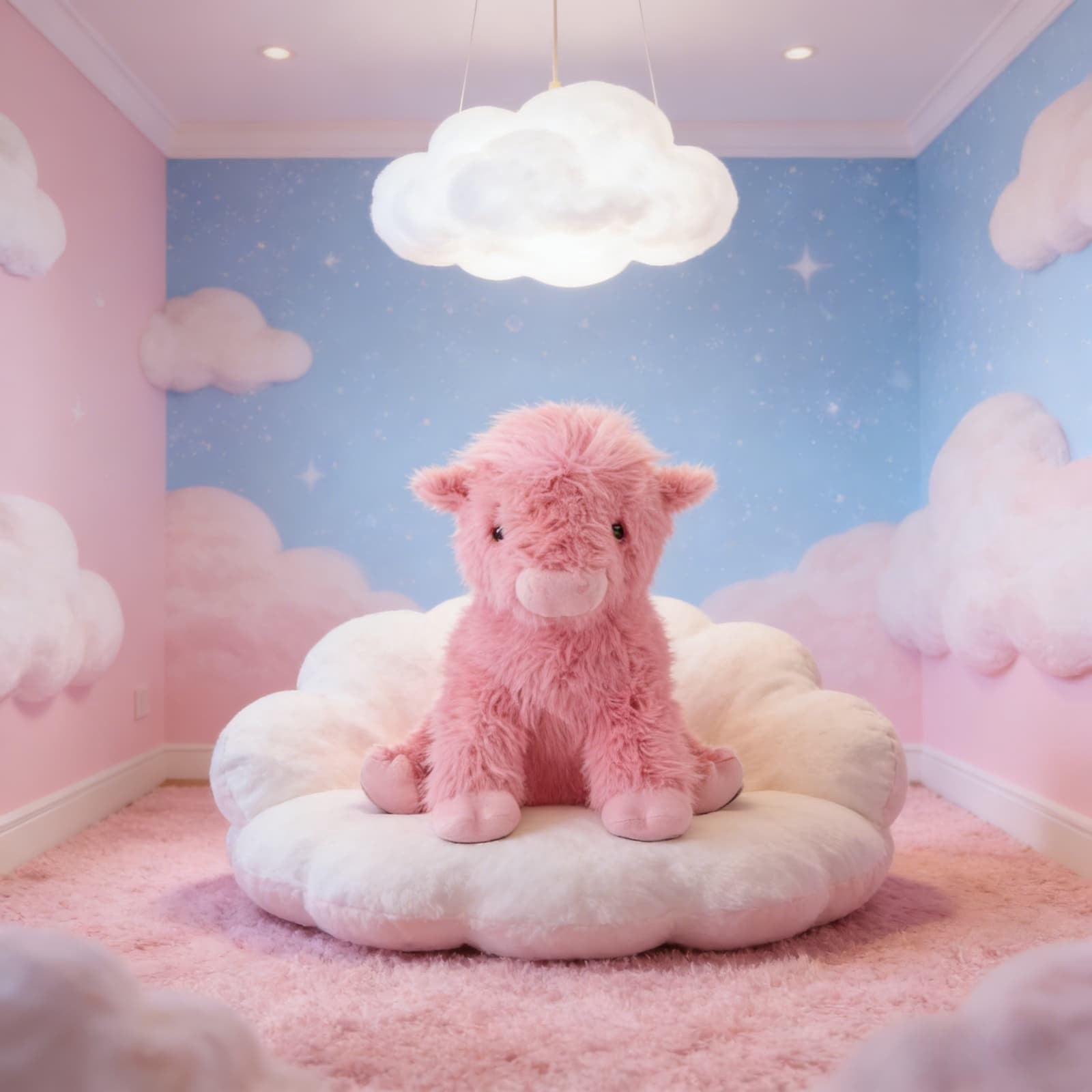 TanSiDing 1pcs Pink Highland Cow Plush, Cute Cow Plush Stuffed Animal Doll, Stuffed Animal Valentine'S Day Gifts for Women Men, Birthday Present, New Year Home Decor 25cm