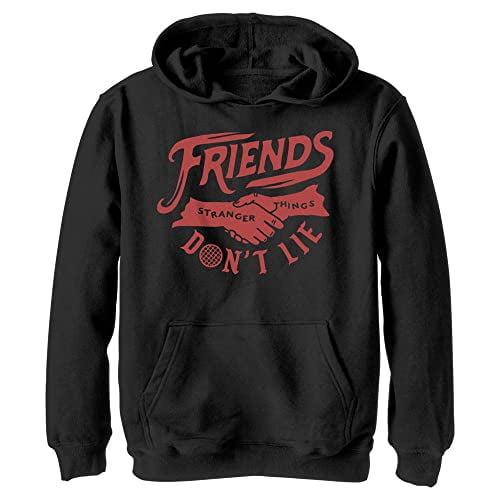 Netflix unisex child Stranger Things Friends Don't Lie Youth Pullover novelty hoodies, Black, Small US