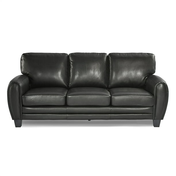 Seater Modern Faux Leather Sofa, Distressed Black Leather Sectional Sofa