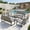 Light Grey, variant on Aiho 8-Piece Outdoor Rocking Patio Set All-Weather PE Wicker Glider Lounge Collection with 4 Single Rocking Chairs, 2 Loveseats & 2 Coffee Table for Garden Balcony Grey