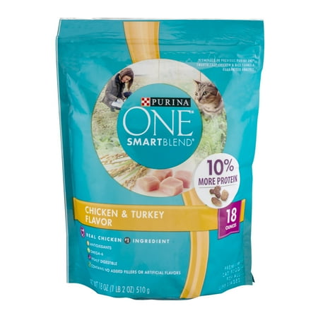 Purina One Total Nutrition Adult Chicken & Rice Formula Cat Food, 18 oz