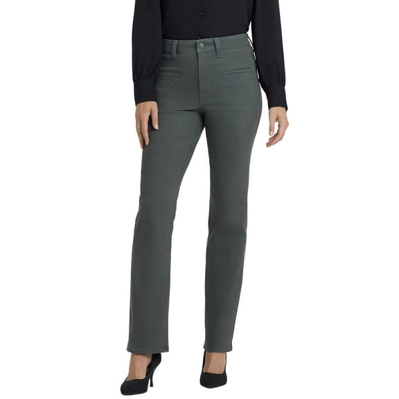 NYDJ womens  Petite Marilyn True Olive Straight Leg Jean, 2P