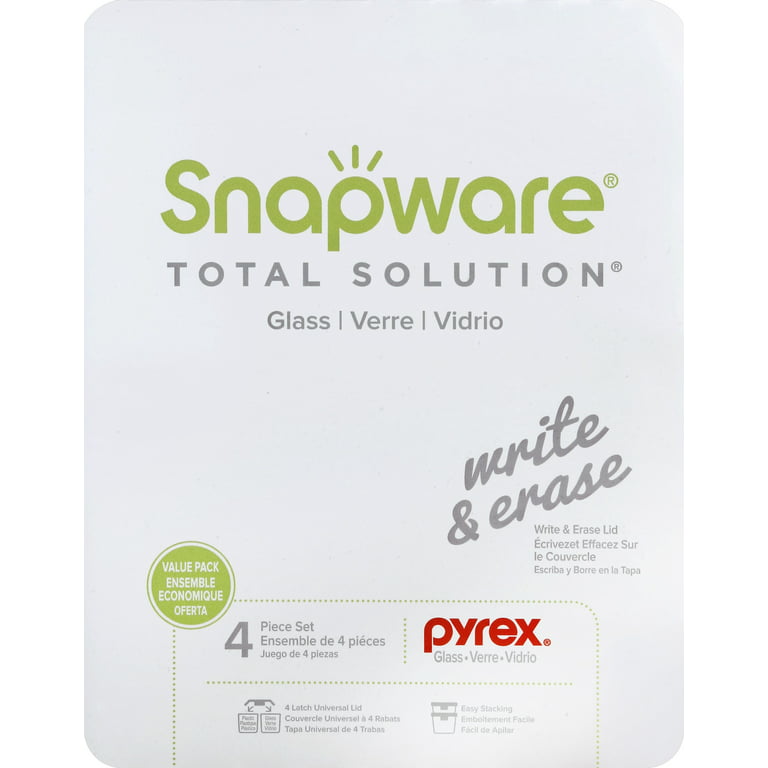 Total Solution® Pyrex® Glass 4-piece Square Food Storage Value