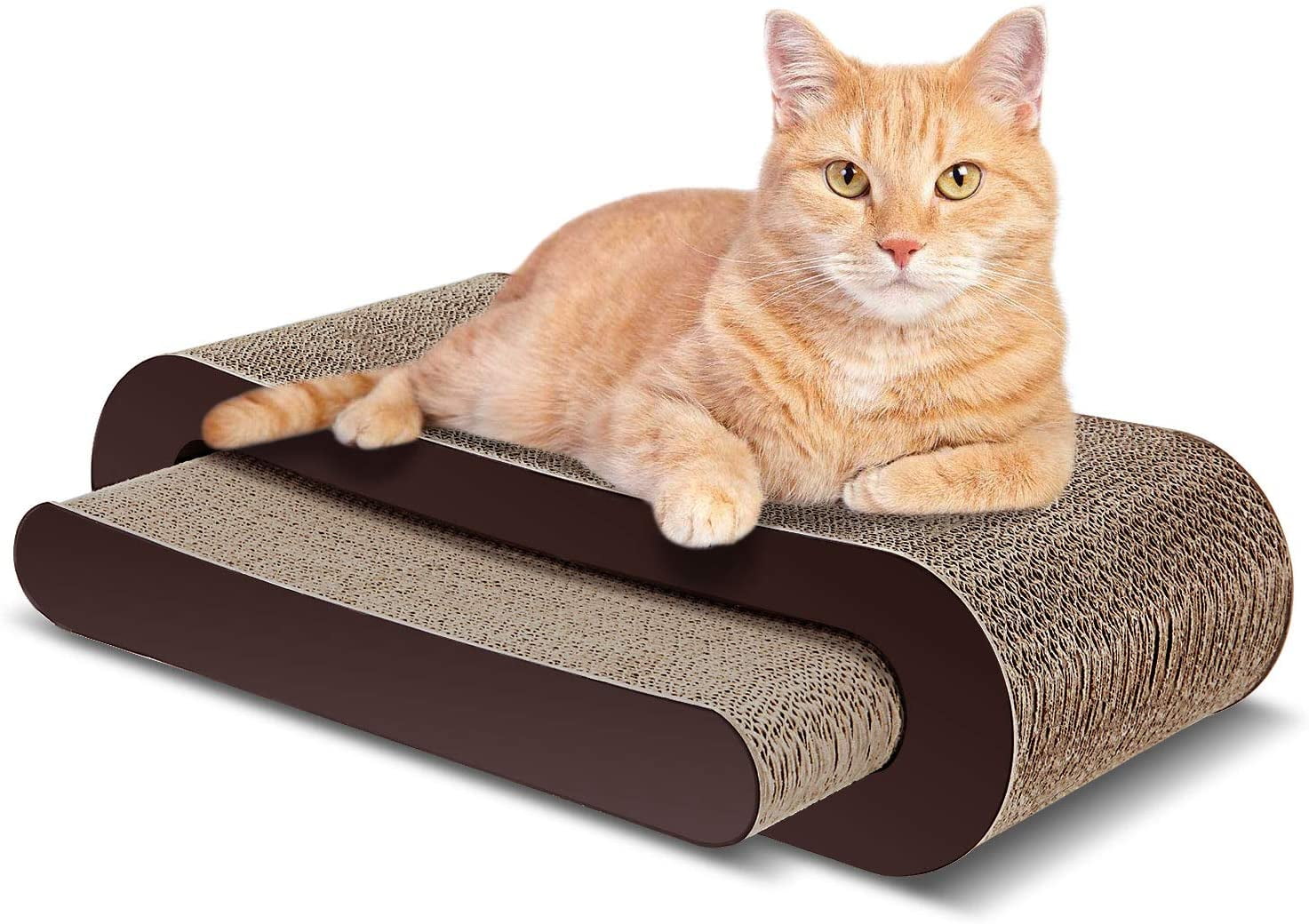 ScratchMe Cat Scratcher Cardboard Lounge Bed Cat Scratching Post With 