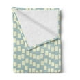thumbnail image 2 of Modern Soft Flannel Fleece Blanket, Big and Small Asymmetrical Squares Pattern Modern Geometric Tile Design Print, Cozy Plush for Indoor and Outdoor Use, 50" x 70", Pale Blue Cream, by Ambesonne, 2 of 5
