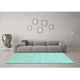 thumbnail image 3 of Ahgly Company Indoor Round Oriental Light Blue Traditional Area Rugs, 5' Round, 3 of 4