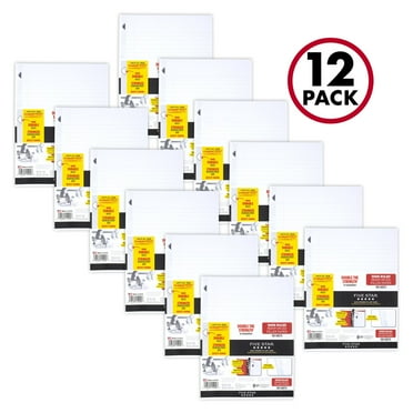 Five Star Reinforced Filler Paper, Wide Ruled, 8" x 10 1/2", 100 Sheets/Pack, 12 Pack