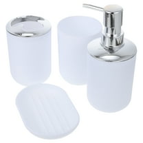 Greenadscape Bathroom Accessories Set White Plastic Electroplating 1 Set 6.7x2.6in