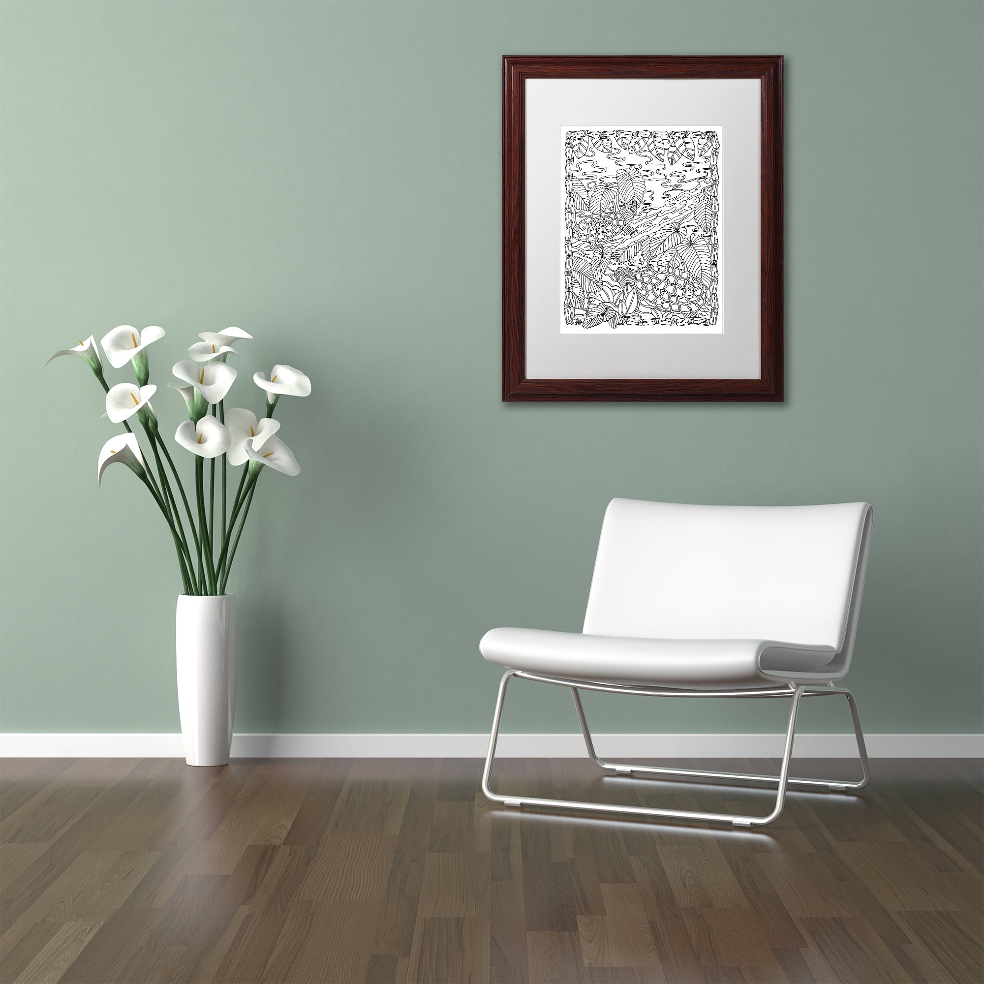 Trademark Fine Art 'Slider Turtles' Matted Framed Art by Kathy G. Ahrens