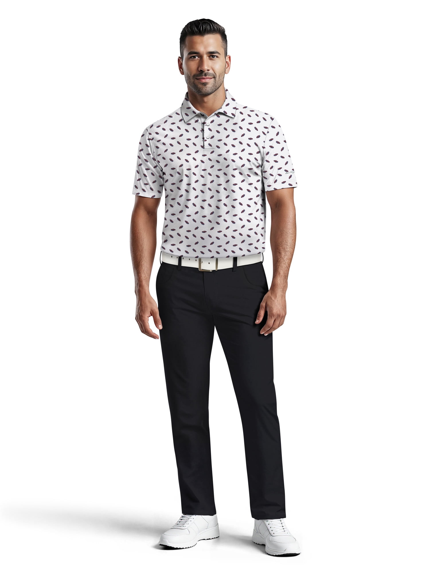 Ben Hogan Men's & Big Men's Performance Car Print Short Sleeve Polo Shirt, up to 5XL