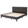 thumbnail image 5 of CorLiving Nova Ridge Luxurious Dark Gray Upholstered King Size Platform Bed Frame with Headboard - Platform Design, No Boxspring Required, Perfect for King Bed, Headboard and Frame Combination., 5 of 12