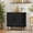 Black, variant on LuxenHome 35" Mid Century Modern Accent Cabinet, Small Buffet Cabinet with Sliding Door, Oak