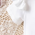 thumbnail image 5 of HCNTES Girl's 2 Piece Summer Outfits Print Tees and Wide Leg Cargo Pants Set Kids Girl School Suit 3T 4T 5T 6T 7T 8T 9T(D01-White,7-8 Years), 5 of 7