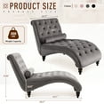 thumbnail image 7 of Lunale Chaise Lounge Indoor, Tufted Upholstered Accent Chair for Living Room, Gray Velvet, 7 of 7