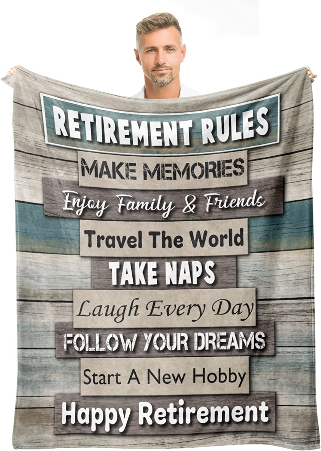 Retirement Gifts for Men, Retirement Blanket 60"×50", Happy Retirement