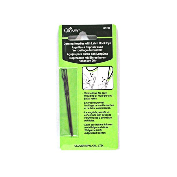 Clover Darning Needles with Latch Hook Eye