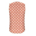 thumbnail image 5 of Charella Ladies Tank Tops Loose Fit Summer Polka Dots Keyhole Neck Sleeveless T Shirts Casual Trendy Pleated Tunic Blouses (XL, Orange), 5 of 6
