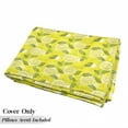 thumbnail image 5 of Spring Floor Pillow Lounger Cover, Fresh Lemon Slices with Leaves Background Soft Fruit Summer Tasteful Design, Nap Mat Printed Fabric Case for 5 Pillows, 88" x 27", Yellow Fern Green, by Ambesonne, 5 of 5