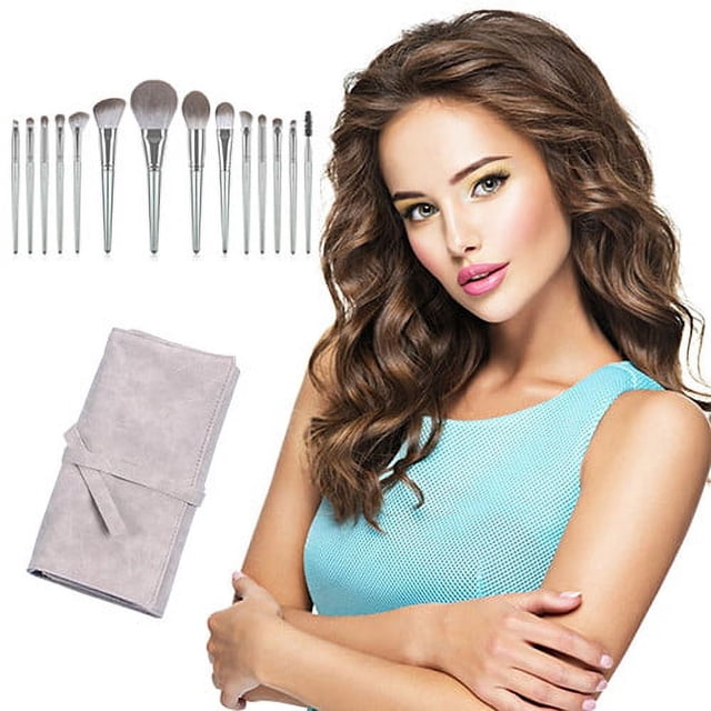 Polvos de cobertura total SKin-Focus, base de maquillaje, polvos compactos ligeros con control de grasa, set de 14 brochas de maquillaje, polvos sueltos, sombras de ojos, rubor, iluminador, brocha de