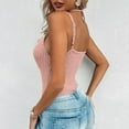 thumbnail image 7 of Camisole For Womens Adjustable Shoulder Straps Tank Tops Workout Cropped Ribbed Summer Camisole Sleeveless Tops Trendy Queen Pink XL, 7 of 7