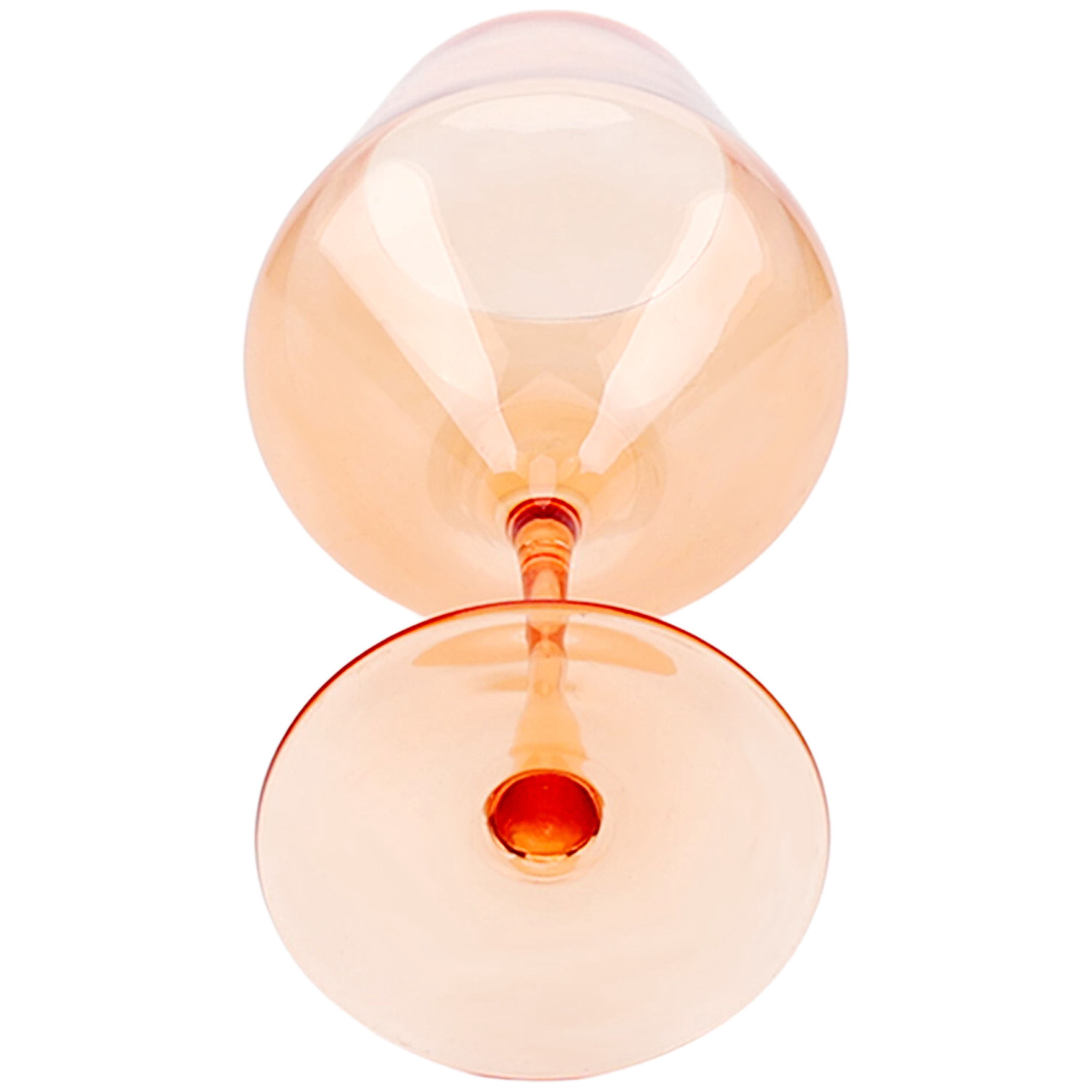 Just Feed Me by Jessie James Decker 4-Piece 22-Ounce Stemmed Wine Glass Set, Peach Amber